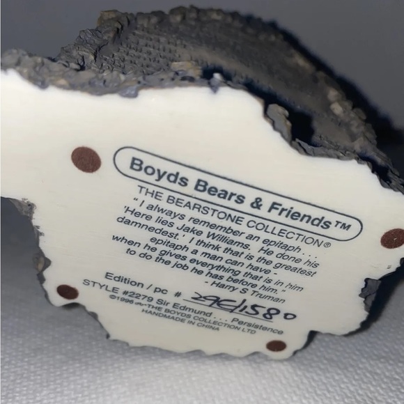 Vintage Boyds Bearstones Sir Edmund Persistence #2279 RETIRED 1996 Original Box - Picture 6 of 12